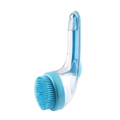Long-Handle Silicone Pet Bath & Massage Brush