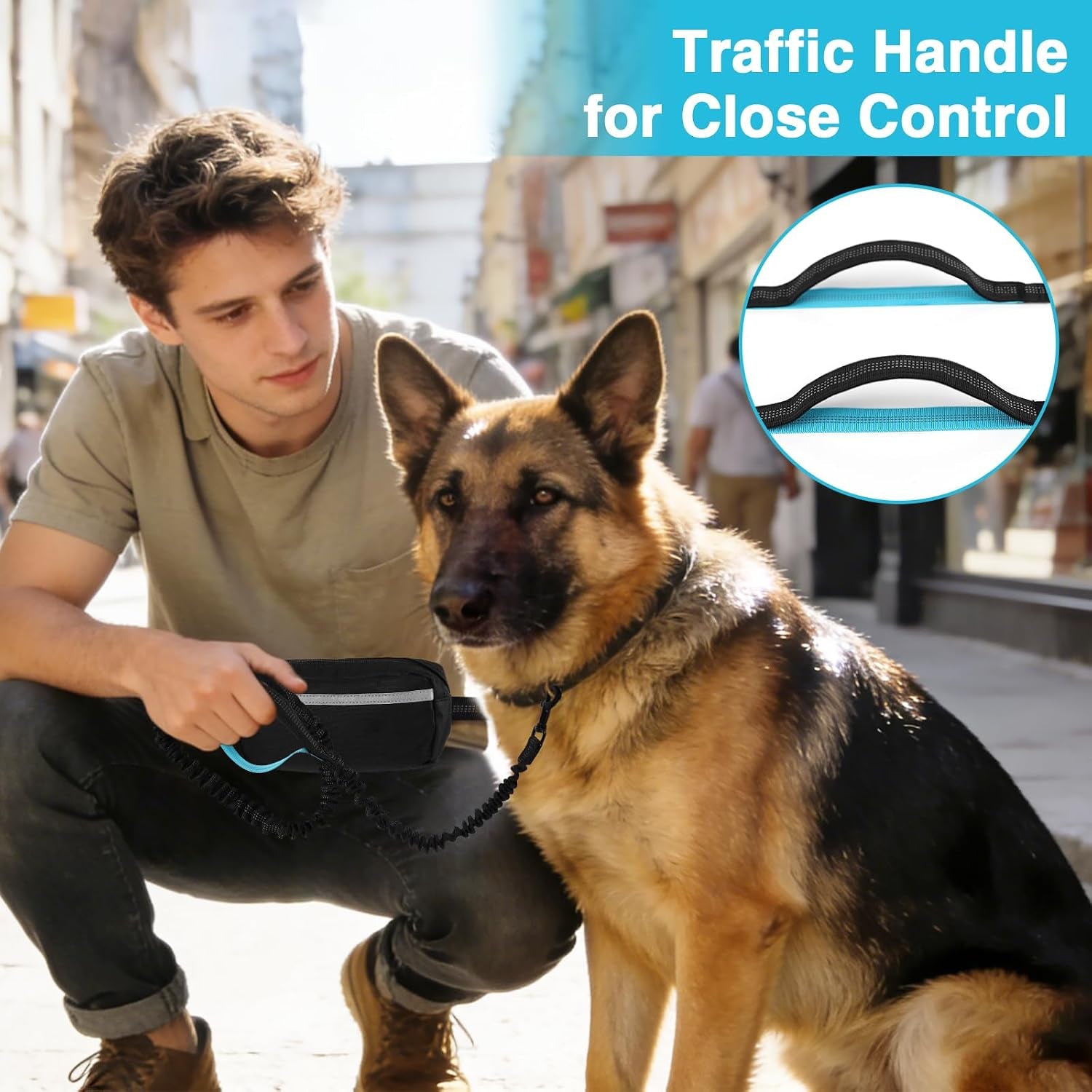 Hands-Free Bungee Dog Leash for Large Dogs, Waist Leash for Dog Walking