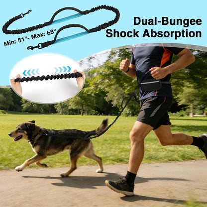 Hands-Free Bungee Dog Leash for Large Dogs, Waist Leash for Dog Walking