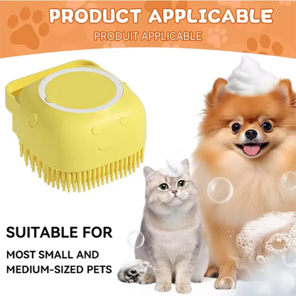 Silicone Pet Bath Brush with Shampoo Dispenser