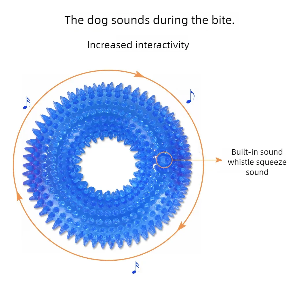 Textured Squeaky Ring Dog Chew Toy