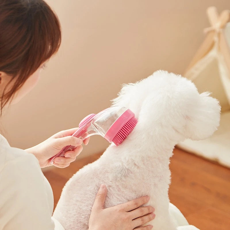 Long-Handle Silicone Pet Bath & Massage Brush