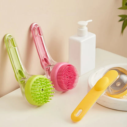 Long-Handle Silicone Pet Bath & Massage Brush