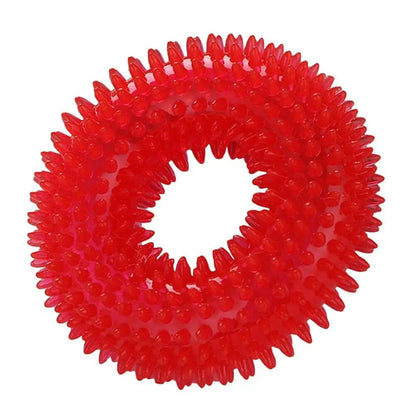 Textured Squeaky Ring Dog Chew Toy