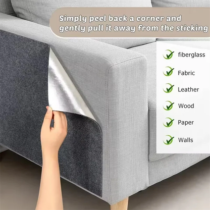 Self-Adhesive Cat Scratching Mat & Furniture Protector